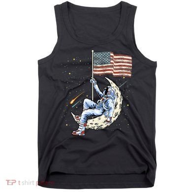 US Flag Astronaut Space Independence Day 4th of July Tank Top
