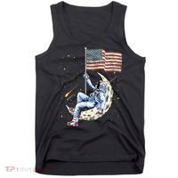US Flag Astronaut Space Independence Day 4th of July Tank Top thumb 0
