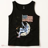 US Flag Astronaut Space Independence Day 4th of July Tank Top thumb 2