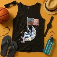 US Flag Astronaut Space Independence Day 4th of July Tank Top thumb 4