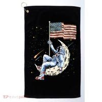 US Flag Astronaut Space Independence Day 4th of July Golf Towel thumb 0