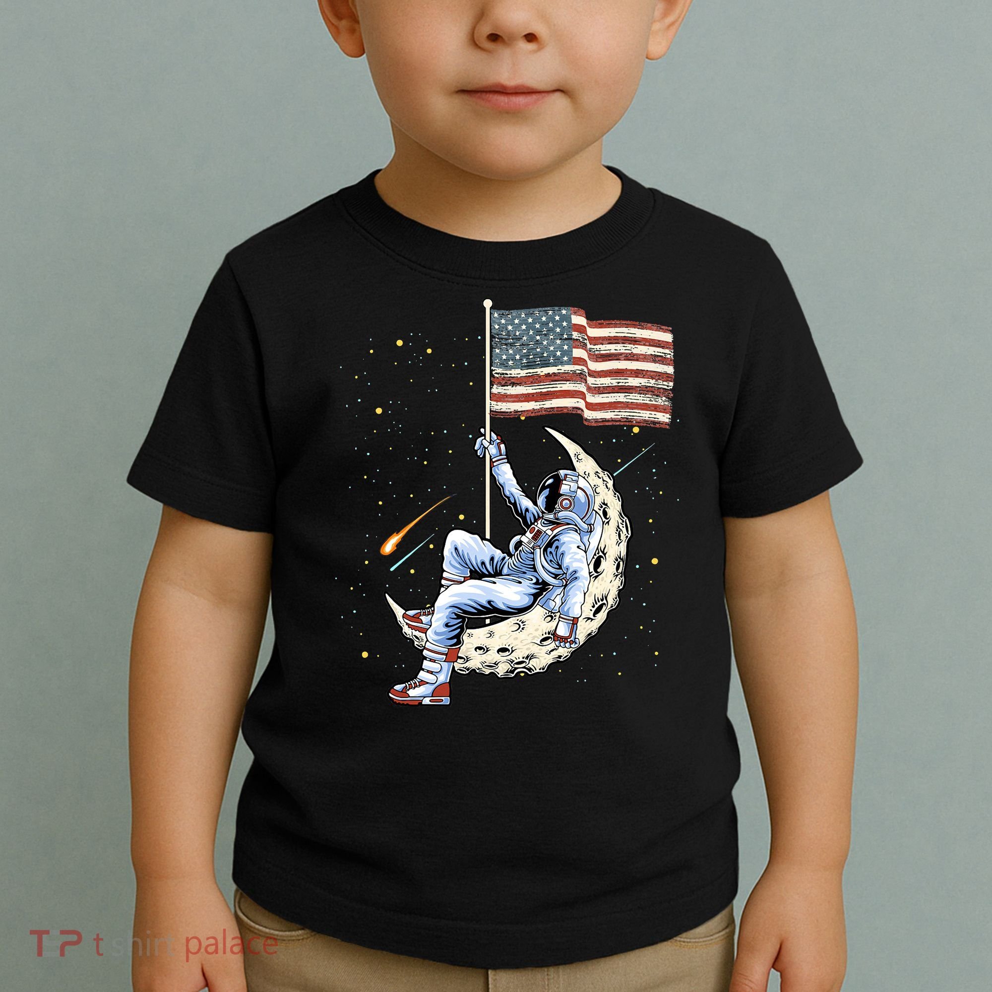 US Flag Astronaut Space Independence Day 4th of July Toddler T-Shirt