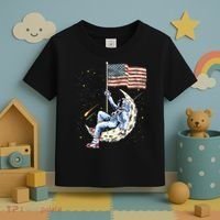 US Flag Astronaut Space Independence Day 4th of July Toddler T-Shirt thumb 3