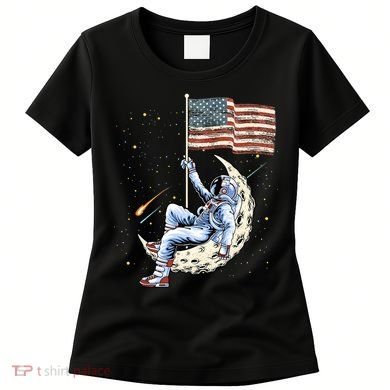 US Flag Astronaut Space Independence Day 4th of July Women's T-Shirt