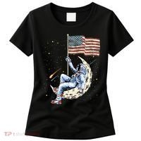 US Flag Astronaut Space Independence Day 4th of July Women's T-Shirt thumb 0