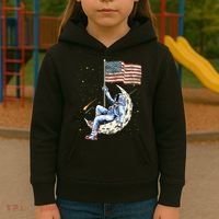 US Flag Astronaut Space Independence Day 4th of July Kids Hoodie thumb 3
