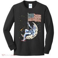 US Flag Astronaut Space Independence Day 4th of July Kids Long Sleeve Shirt thumb 0
