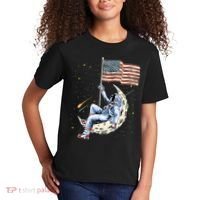 US Flag Astronaut Space Independence Day 4th of July Kids T-Shirt thumb 2