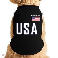 Usa Flag Alpine Skiing Gift Pocket Nordic Ski Jersey Doggie Tank thumb 0