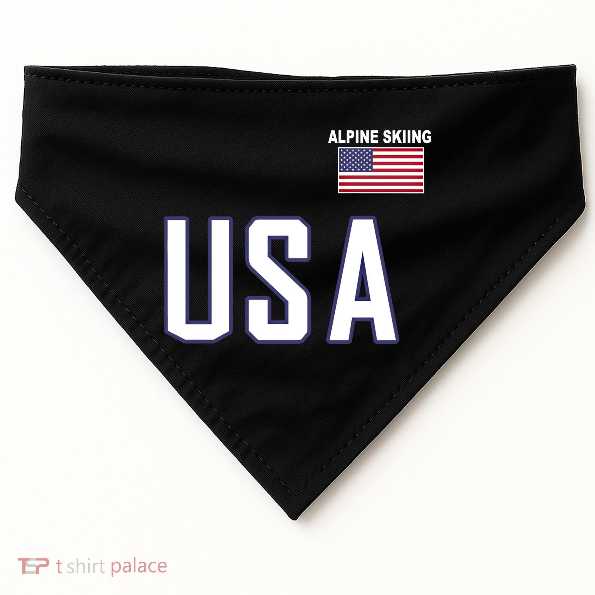 Usa Flag Alpine Skiing Gift Pocket Nordic Ski Jersey USA-Made Doggie Bandana