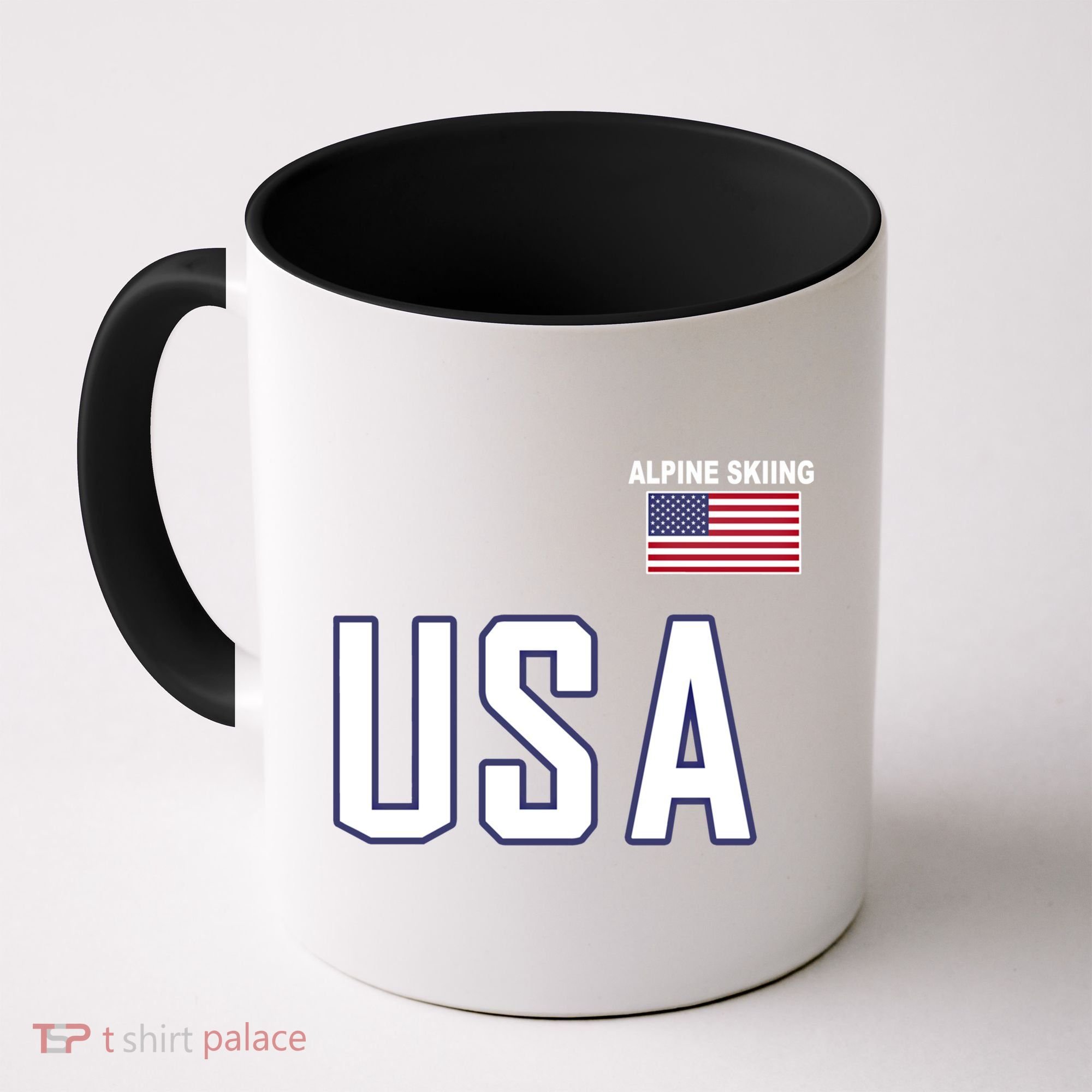 Usa Flag Alpine Skiing Gift Pocket Nordic Ski Jersey Coffee Mug