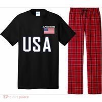 Usa Flag Alpine Skiing Gift Pocket Nordic Ski Jersey Pajama Set thumb 0