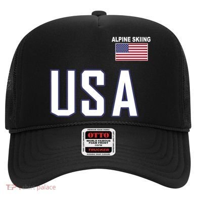 Usa Flag Alpine Skiing Gift Pocket Nordic Ski Jersey Hat