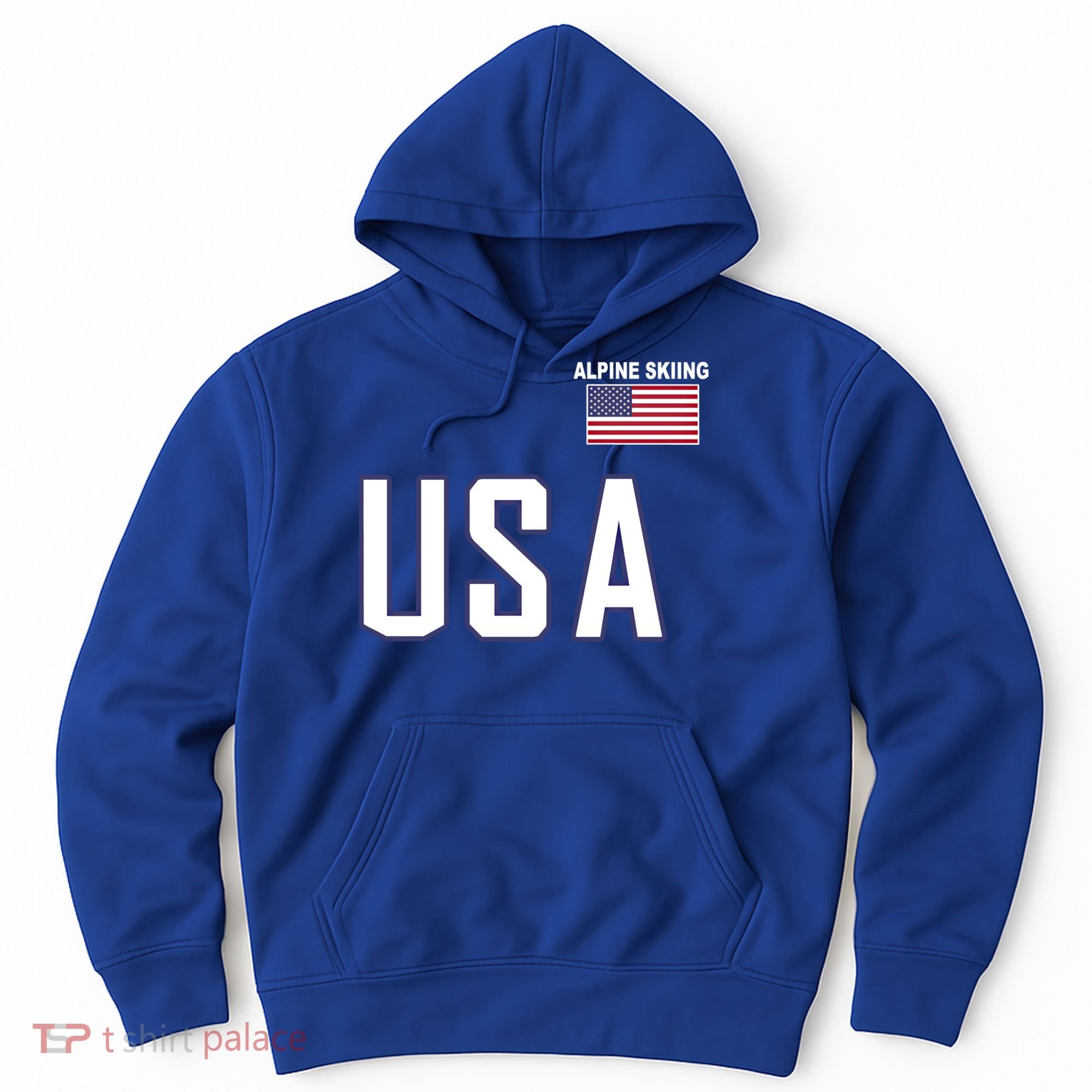 Usa Flag Alpine Skiing Gift Pocket Nordic Ski Jersey Hoodie
