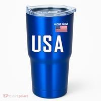 Usa Flag Alpine Skiing Gift Pocket Nordic Ski Jersey Tumbler thumb 0