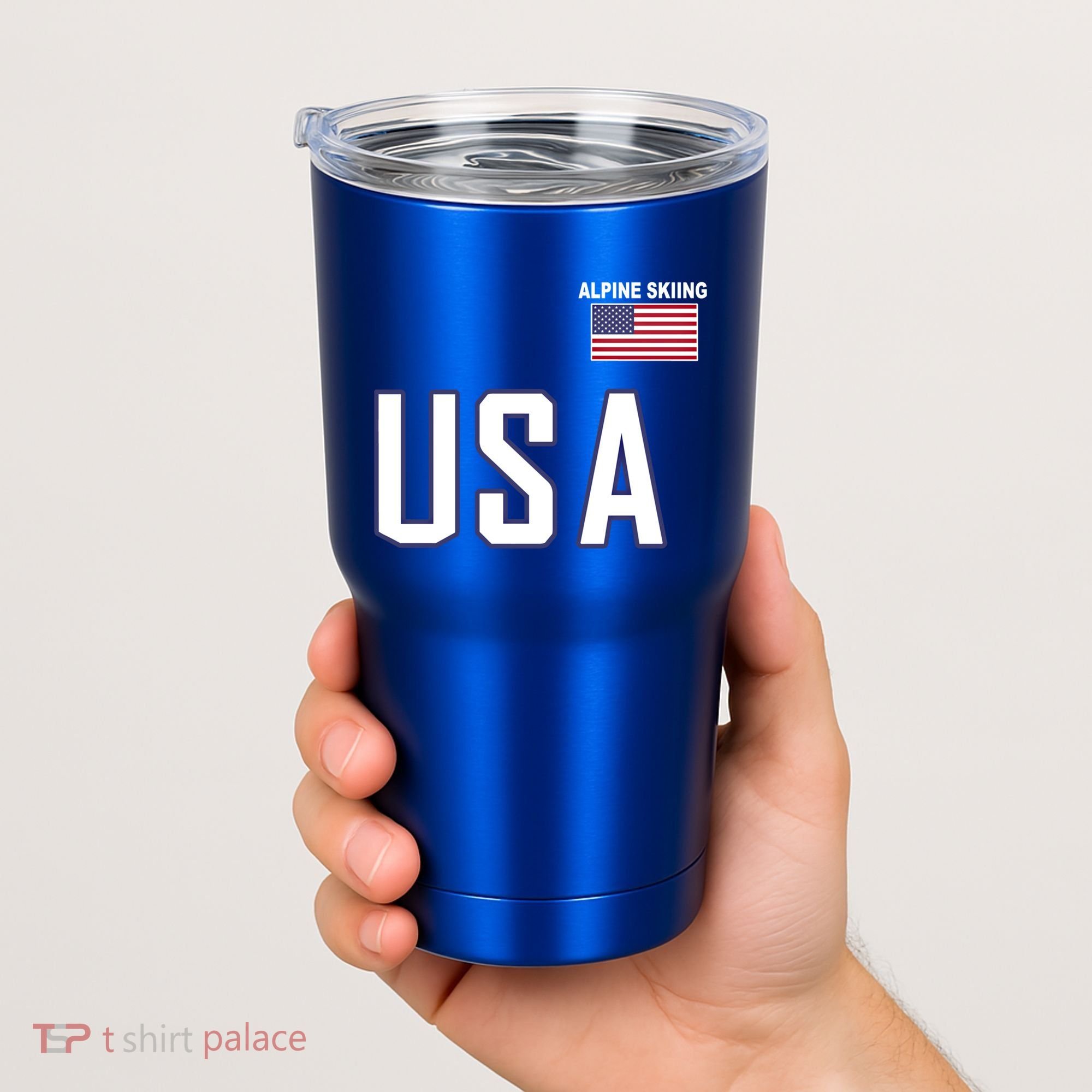 Usa Flag Alpine Skiing Gift Pocket Nordic Ski Jersey Tumbler