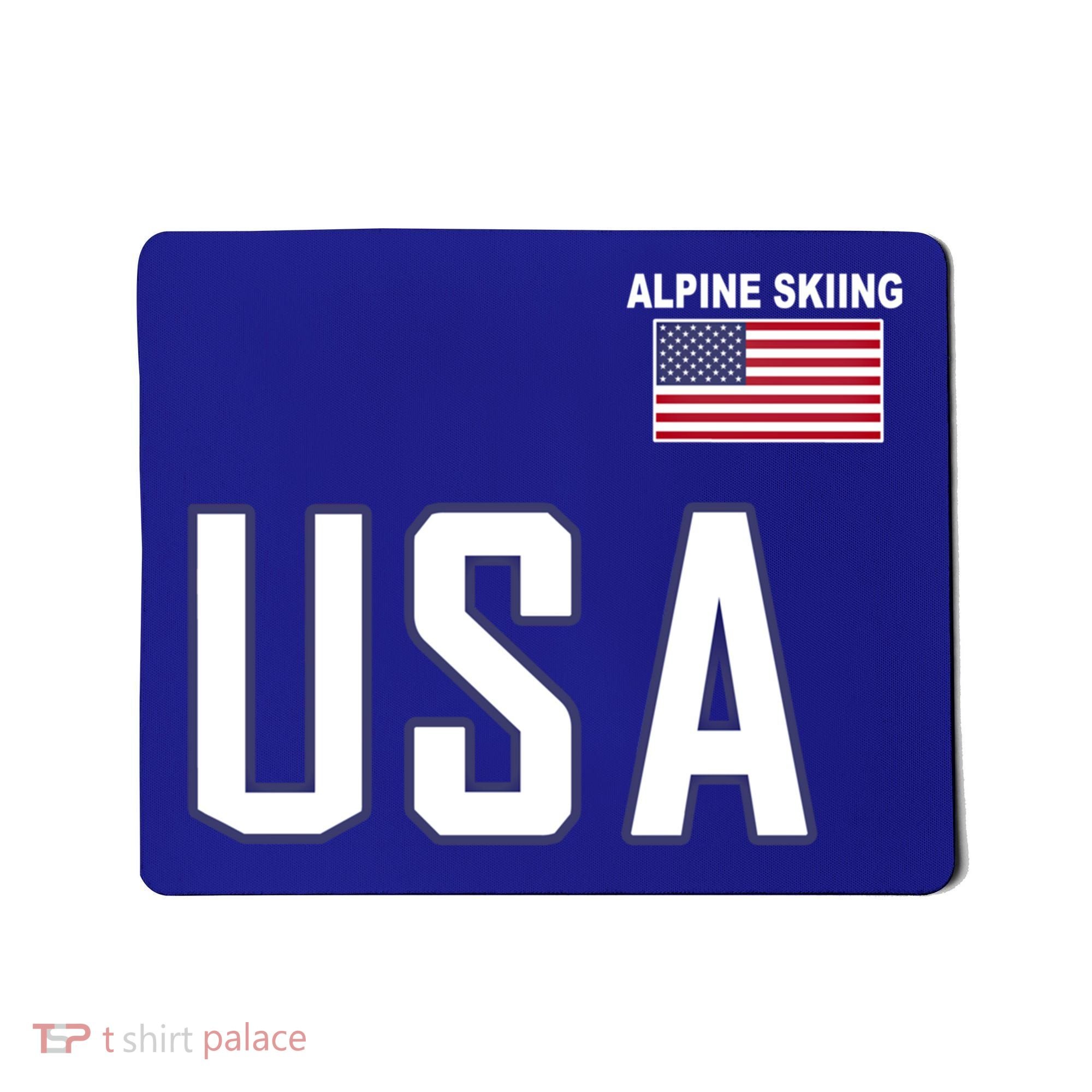 Usa Flag Alpine Skiing Gift Pocket Nordic Ski Jersey Mousepad