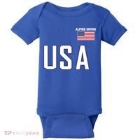 Usa Flag Alpine Skiing Gift Pocket Nordic Ski Jersey Baby Bodysuit thumb 0