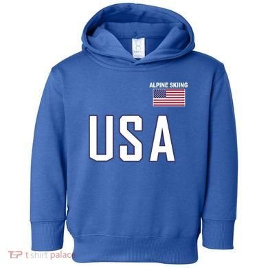 Usa Flag Alpine Skiing Gift Pocket Nordic Ski Jersey Toddler Hoodie