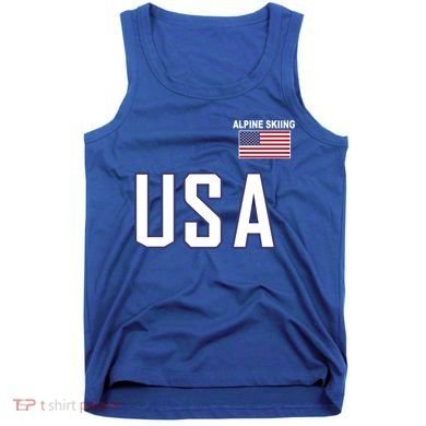 Usa Flag Alpine Skiing Gift Pocket Nordic Ski Jersey Tank Top