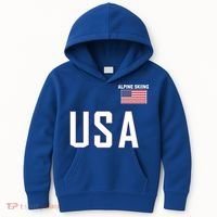 Usa Flag Alpine Skiing Gift Pocket Nordic Ski Jersey Kids Hoodie thumb 0
