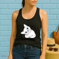 Unimpressed Funny Angry Cat Women's Tank Top thumb 2