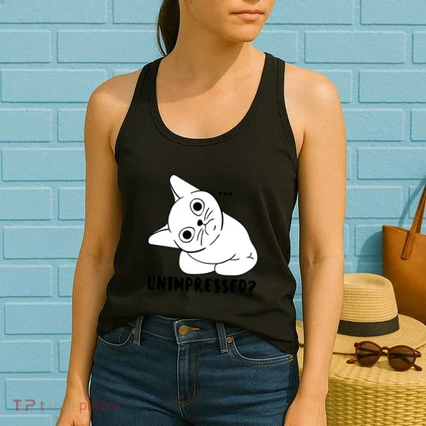 Unimpressed Funny Angry Cat Women's Tank Top