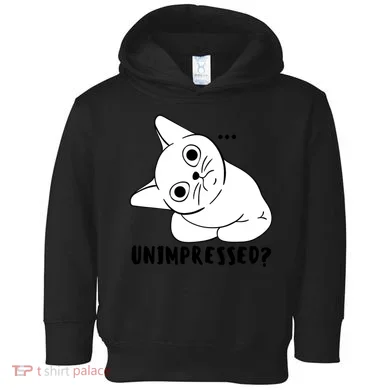 Unimpressed Funny Angry Cat Toddler Hoodie