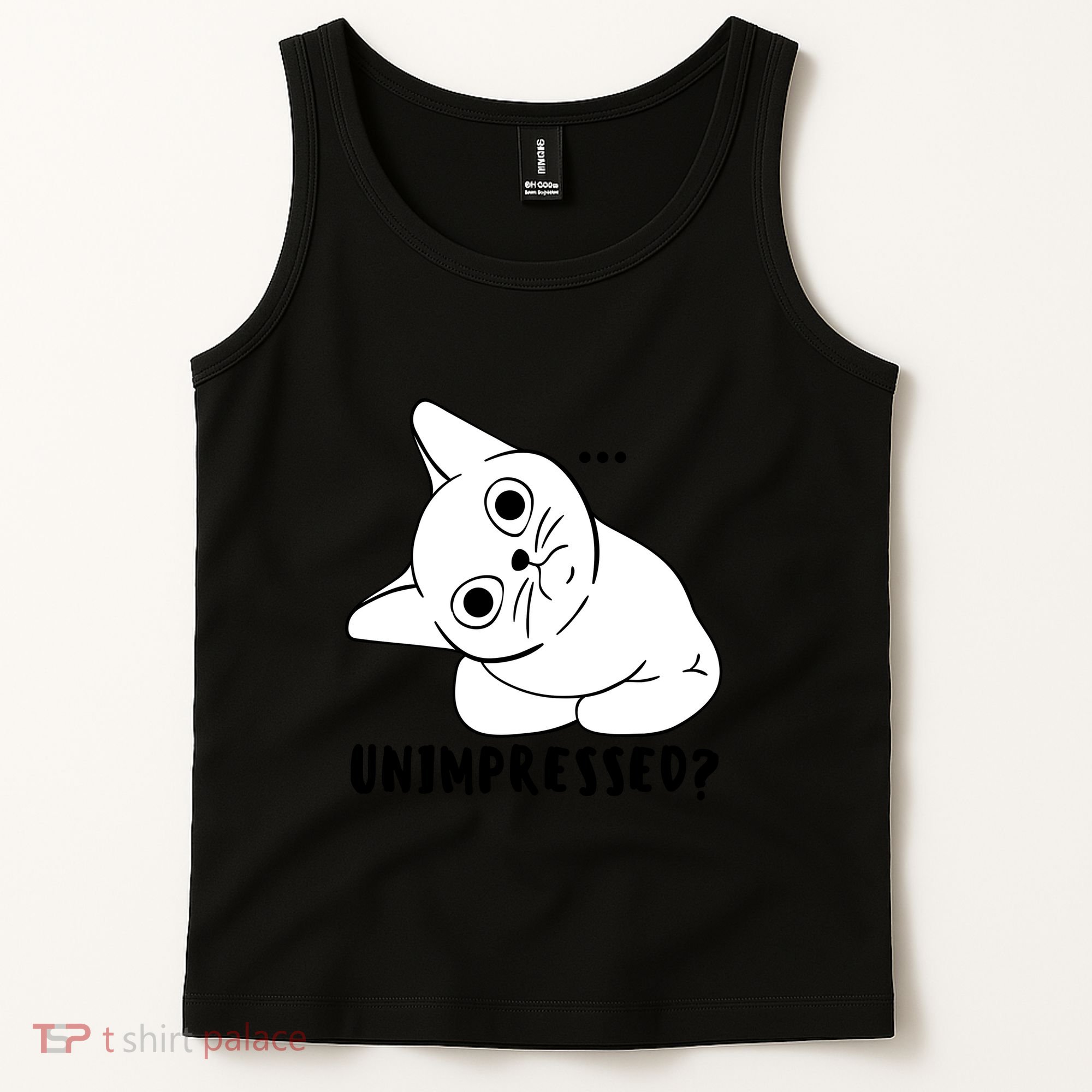 Unimpressed Funny Angry Cat Tank Top