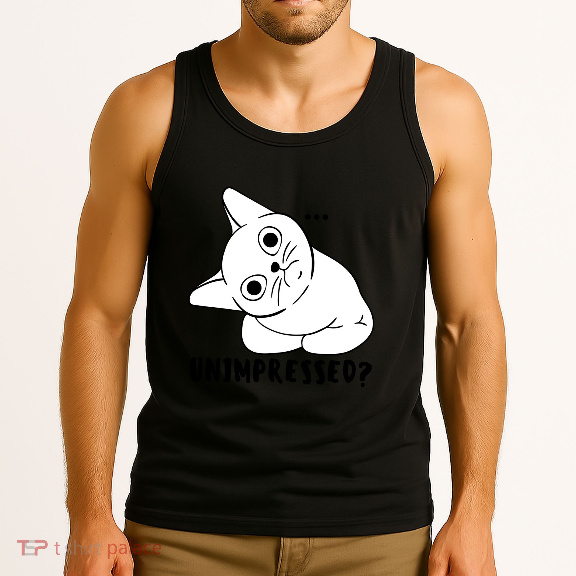 Unimpressed Funny Angry Cat Tank Top