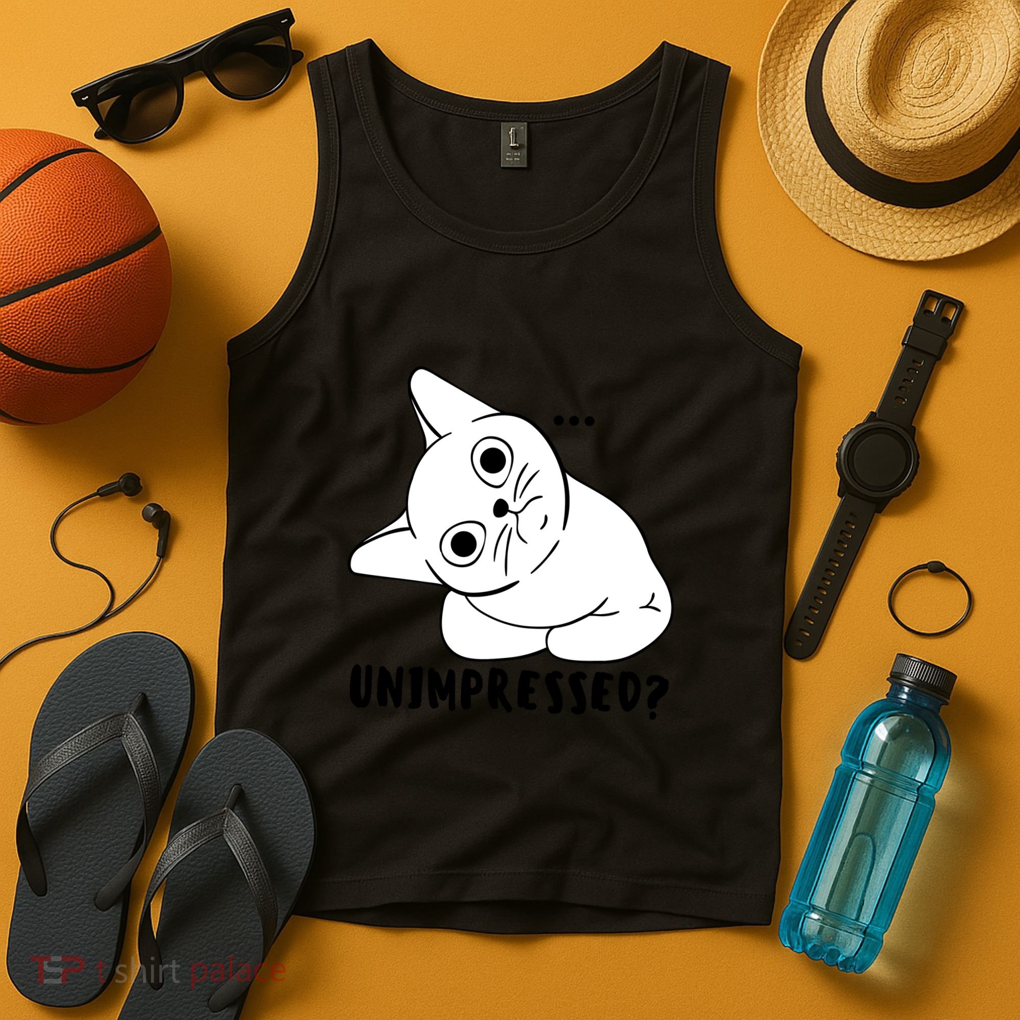 Unimpressed Funny Angry Cat Tank Top