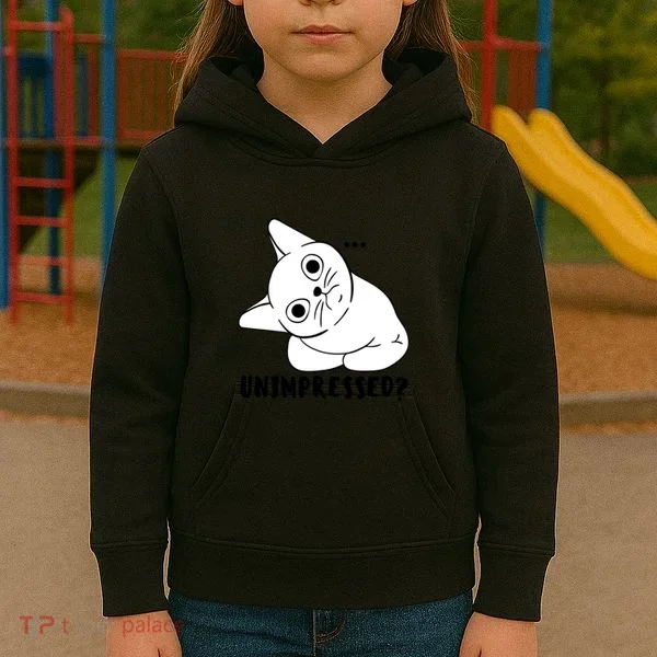 Unimpressed Funny Angry Cat Kids Hoodie
