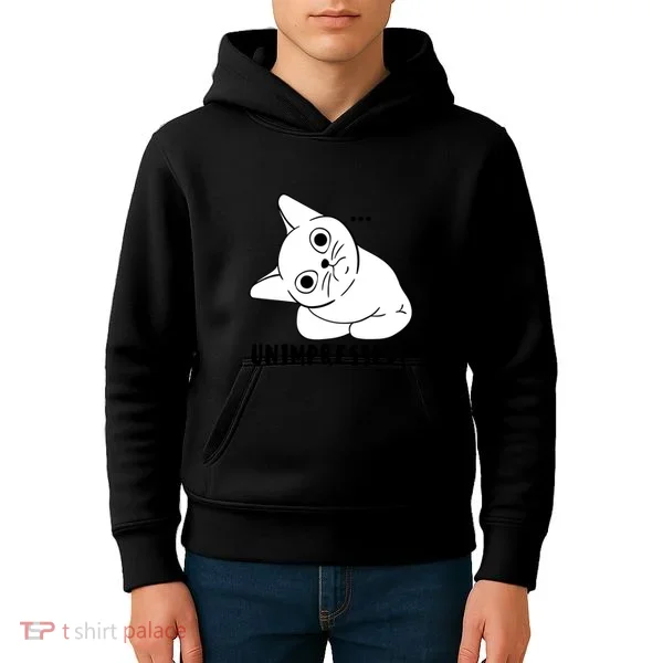 Unimpressed Funny Angry Cat Kids Hoodie