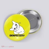 Unimpressed Funny Angry Cat Button thumb 0