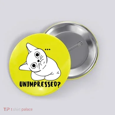 Unimpressed Funny Angry Cat Button