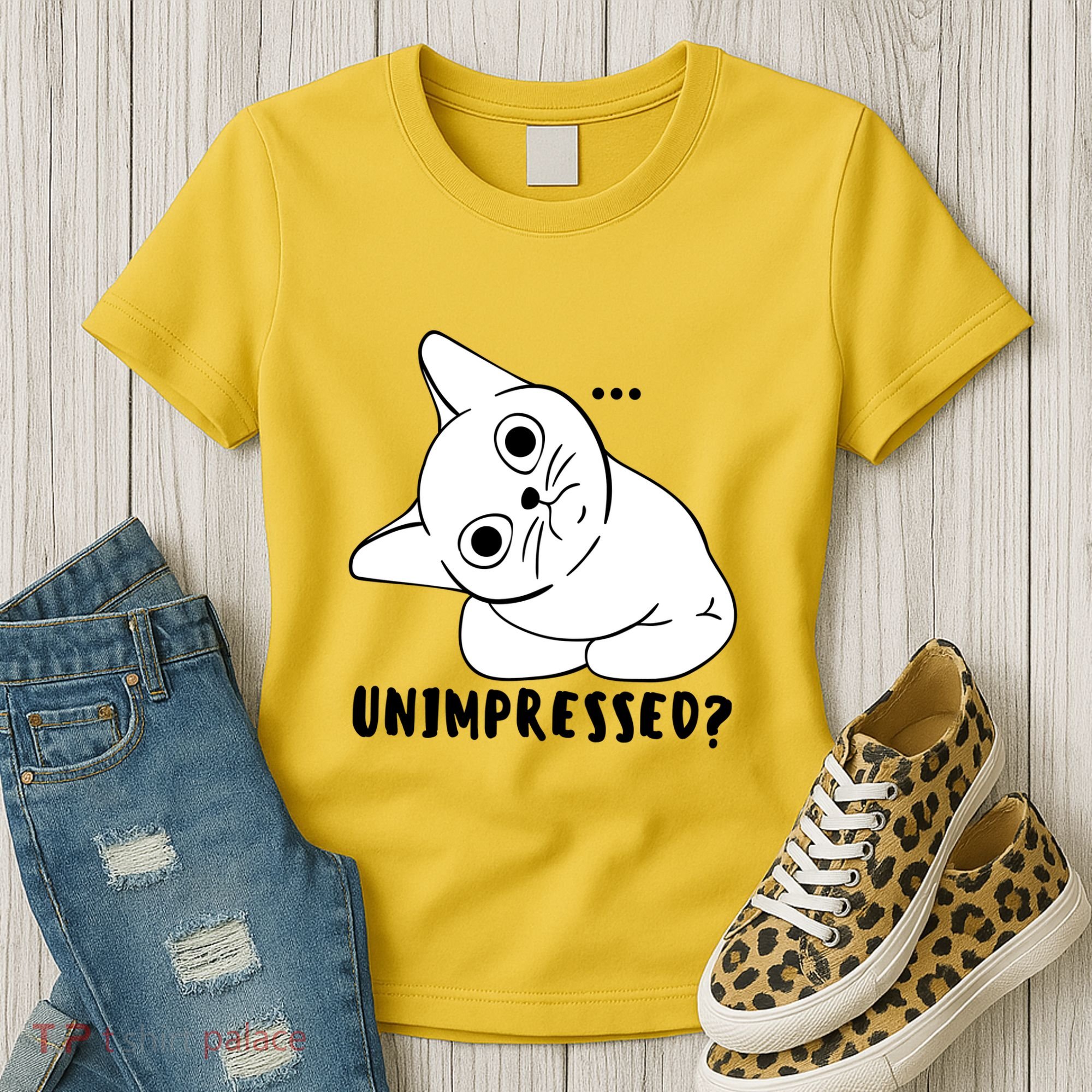 Unimpressed Funny Angry Cat Women's T-Shirt