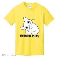 Unimpressed Funny Angry Cat Kids T-Shirt thumb 0