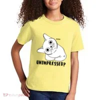 Unimpressed Funny Angry Cat Kids T-Shirt thumb 2