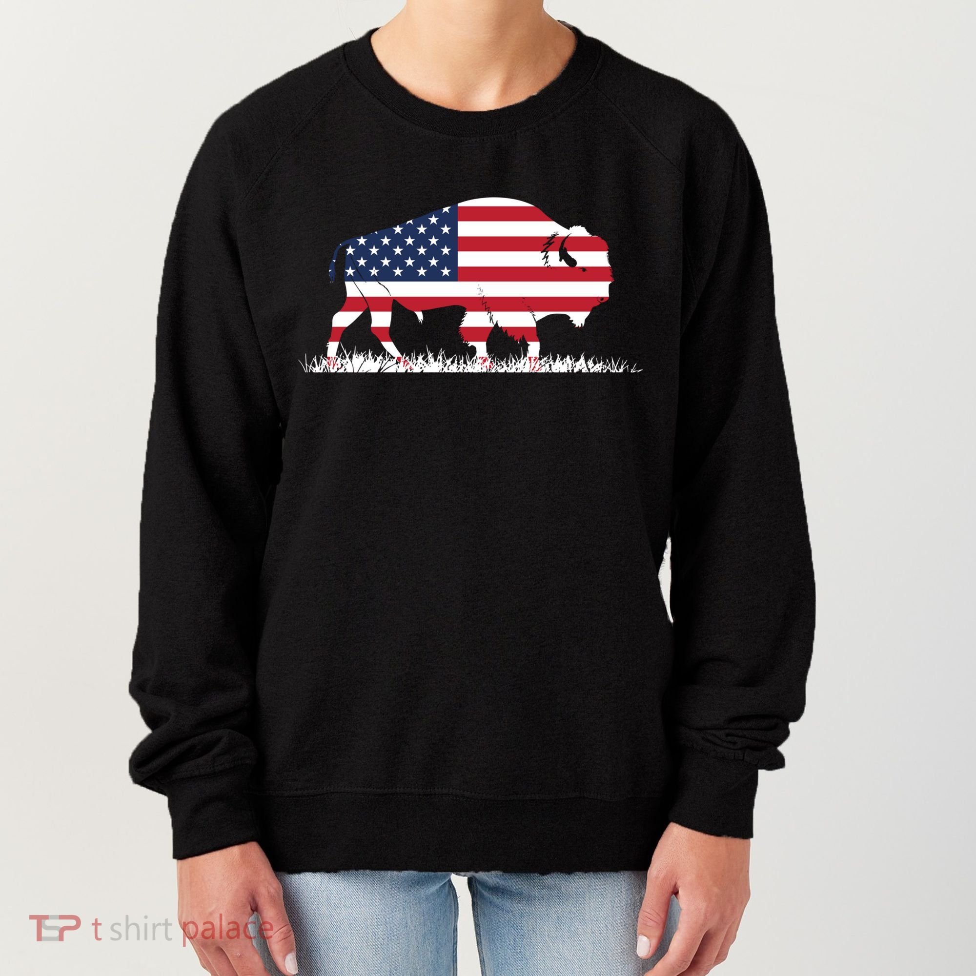 Usa Flag American Buffalo Cool Gift Women's Sweatshirt