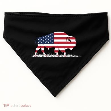 Usa Flag American Buffalo Cool Gift USA-Made Doggie Bandana