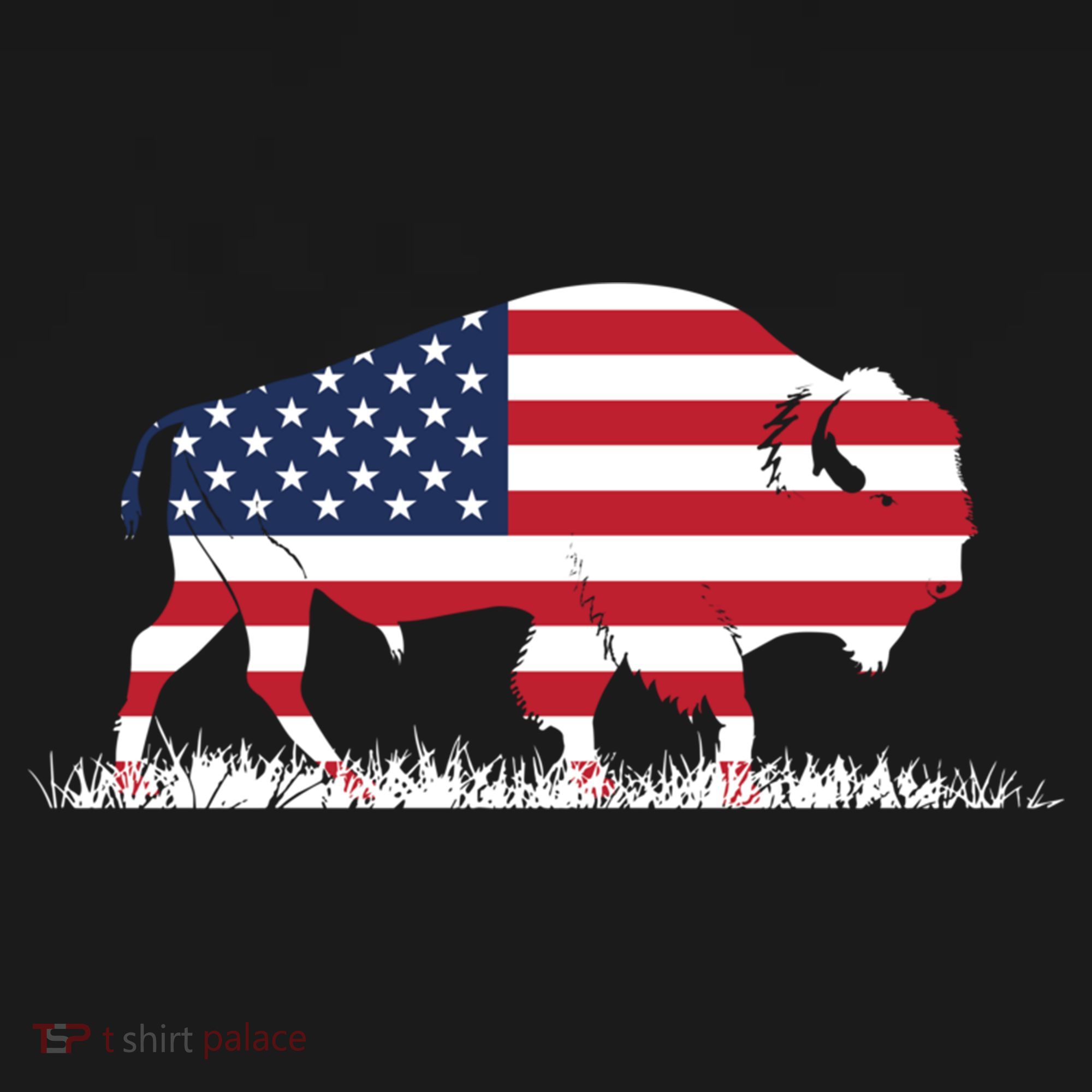 Usa Flag American Buffalo Cool Gift USA-Made Doggie Bandana