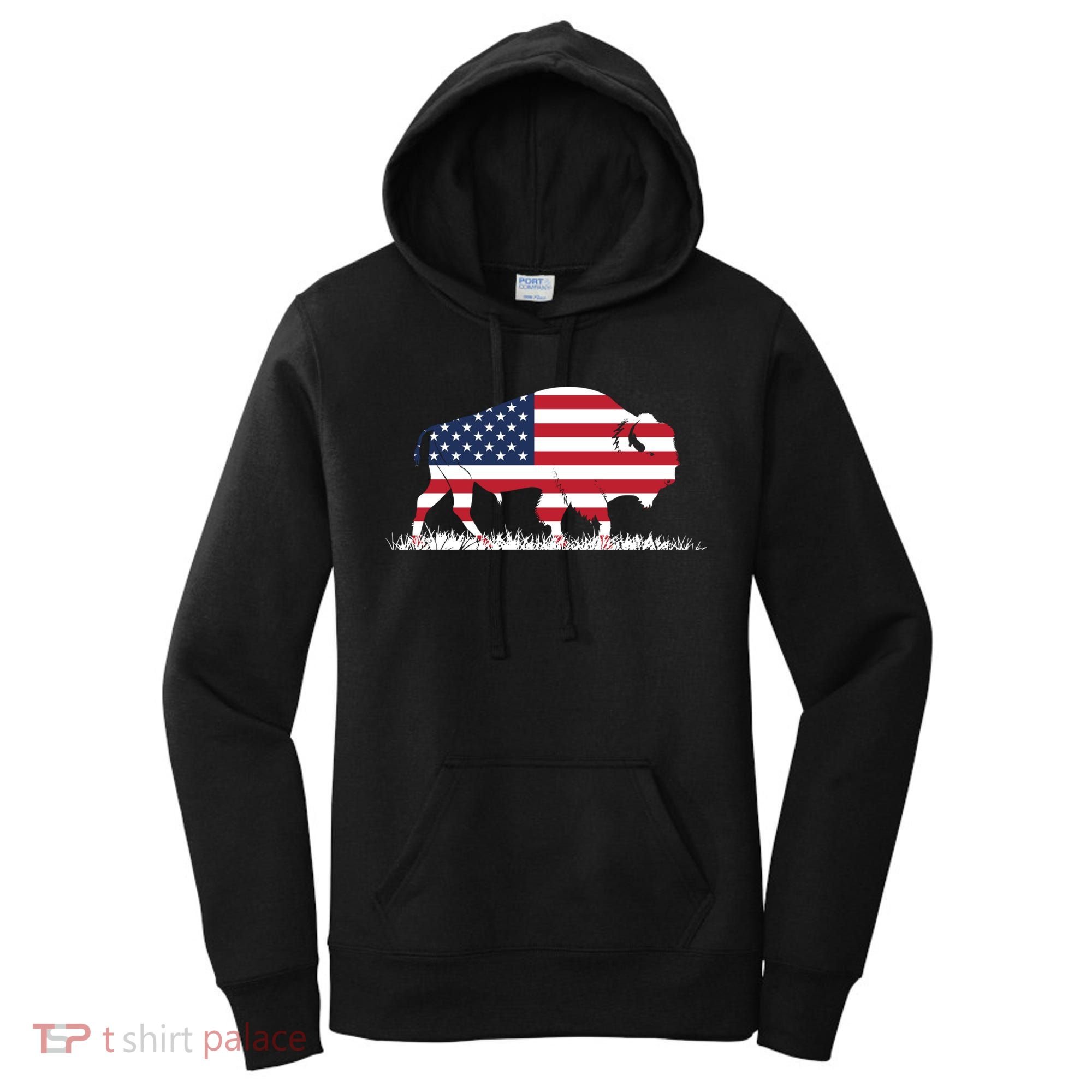 Usa Flag American Buffalo Cool Gift Women's Hoodie