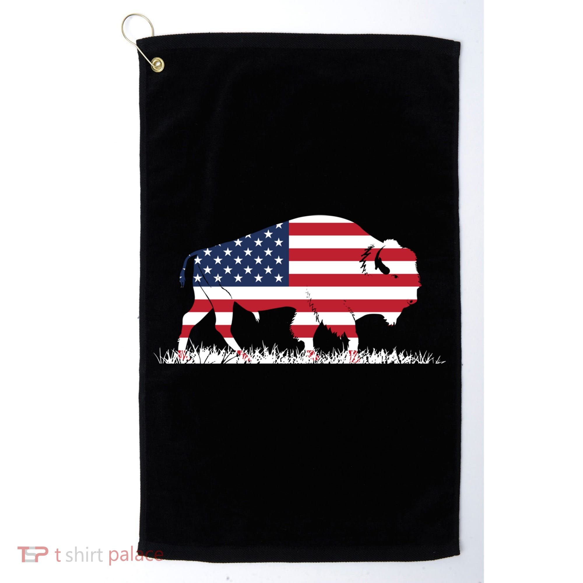 Usa Flag American Buffalo Cool Gift Golf Towel