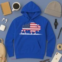 Usa Flag American Buffalo Cool Gift Hoodie thumb 3