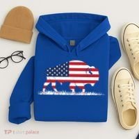 Usa Flag American Buffalo Cool Gift Hoodie thumb 4