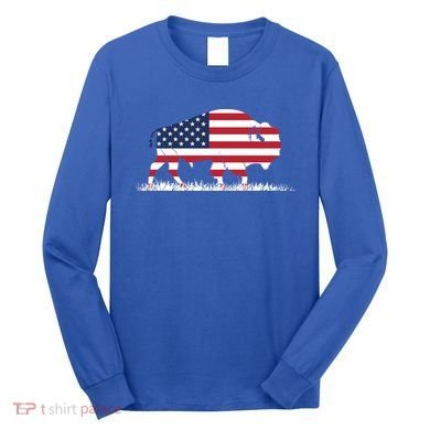 Usa Flag American Buffalo Cool Gift Long Sleeve Shirt
