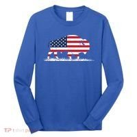 Usa Flag American Buffalo Cool Gift Long Sleeve Shirt thumb 0