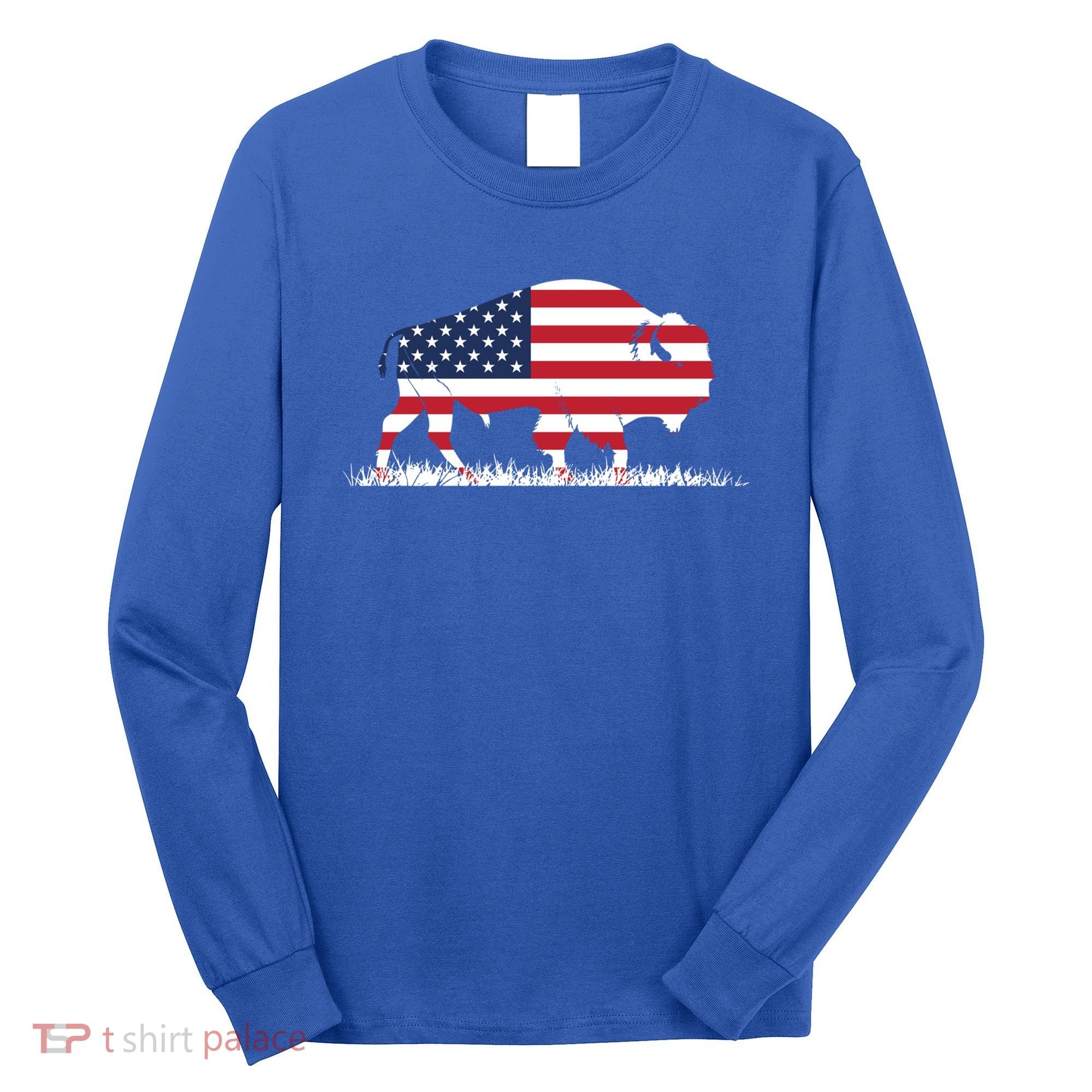 Usa Flag American Buffalo Cool Gift Long Sleeve Shirt