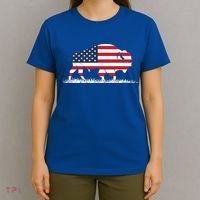 Usa Flag American Buffalo Cool Gift T-Shirt thumb 4