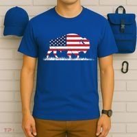 Usa Flag American Buffalo Cool Gift T-Shirt thumb 6